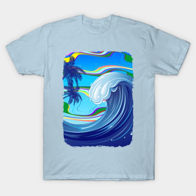 Tsunami big ocean wave T-Shirt by BluedarkArt